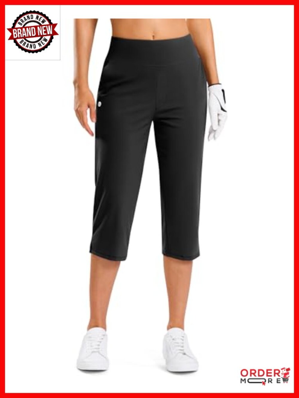 18-20" High Waist Golf Capris 4 Pockets Stretch